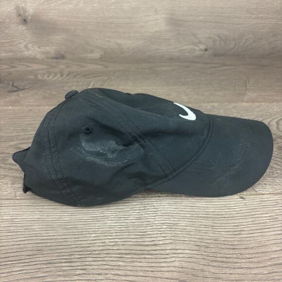 Nike Golf Legacy91 Tech Cap Dri-Fit Hat Black White Swoosh Embroidered Logo - Picture 14 of 15